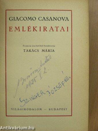 Giacomo Casanova emlékiratai