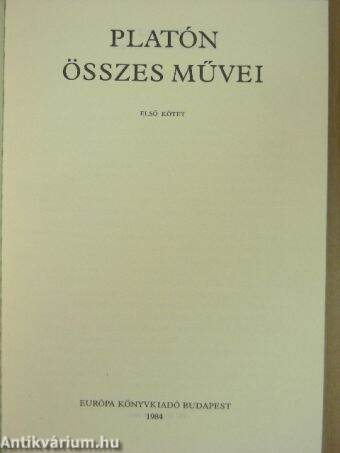 Platón összes művei I. (töredék)