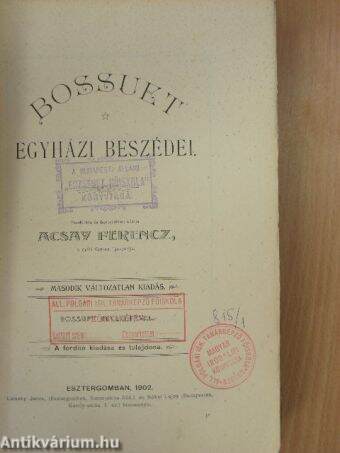 Bossuet egyházi beszédei I.