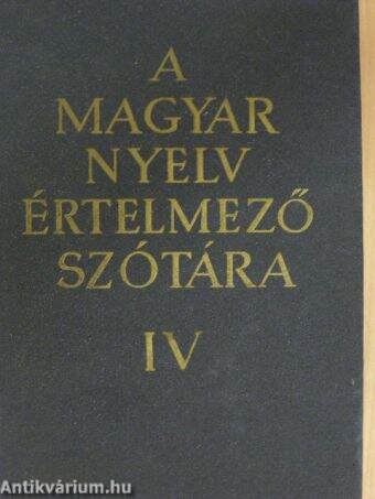 A magyar nyelv értelmező szótára IV. (töredék)