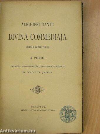 Alighieri Dante Divina commediája