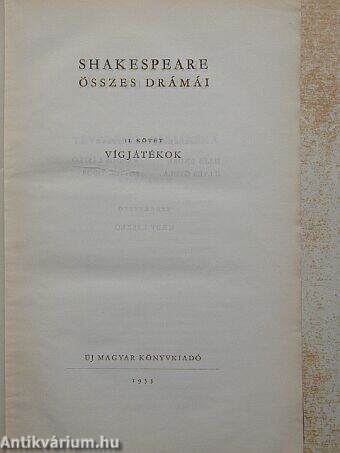 Shakespeare összes drámái II.