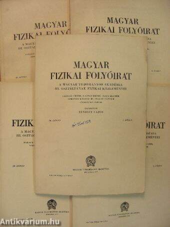 Magyar Fizikai Folyóirat III. kötet 1-6. füzet