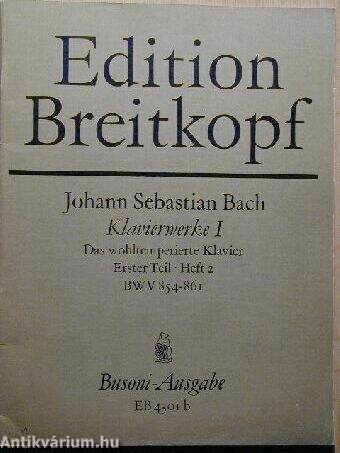 Klavierwerke I. Das wohltemperierte Klavier Erster Teil/Heft 2 BWV 854-861