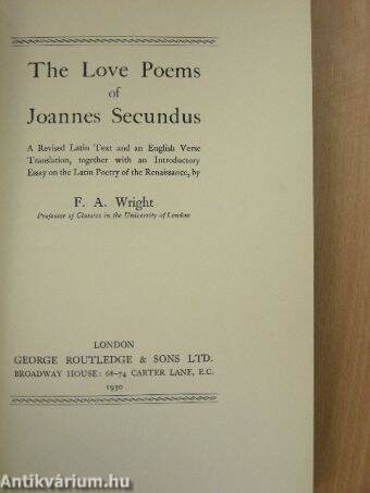 The Love Poems of Johannes Secundus