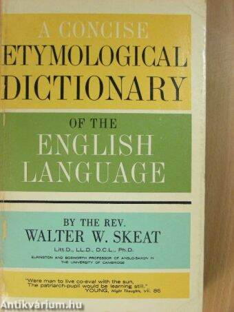 A Concise Etymological Dictionary of the English Language