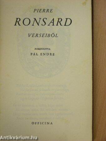 Pierre Ronsard verseiből