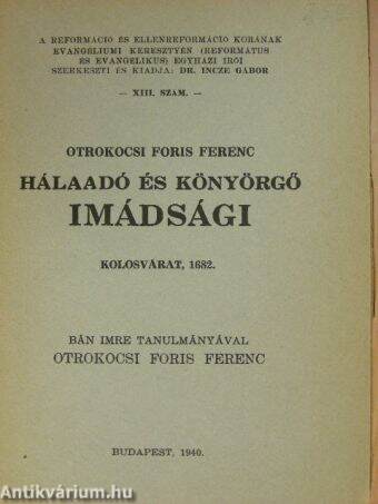 Kereszt alatt nyögő magyar izraelnek Hála-adó és Könyörgő imádsági