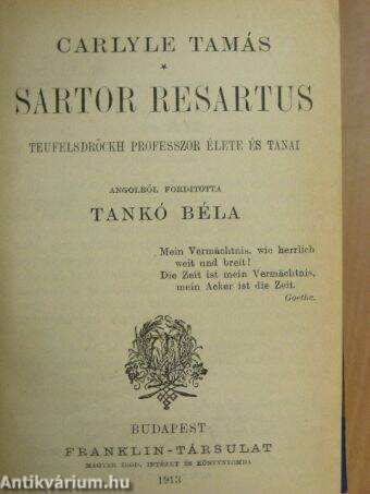 Sartor resartus/A szeleburdi/Aristophanes/Lucifer