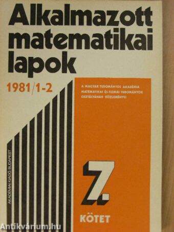 Alkalmazott matematikai lapok 1981/1-2.