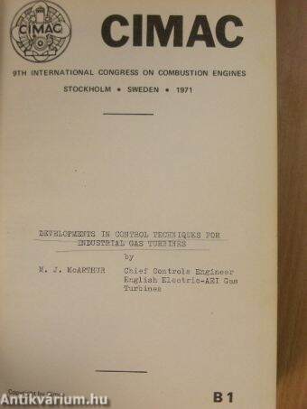 CIMAC 9th International Congress on Combustion Engines, Stockholm, Sweden, 1971