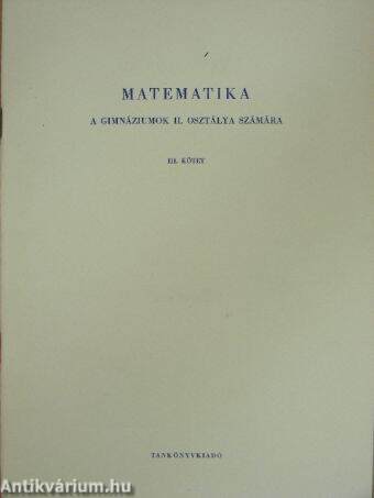 Matematika III.