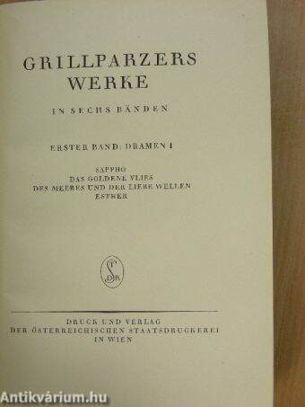 Grillparzers Werke I.