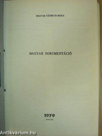 MTI magyar dokumentáció 1979. (nem teljes évfolyam)