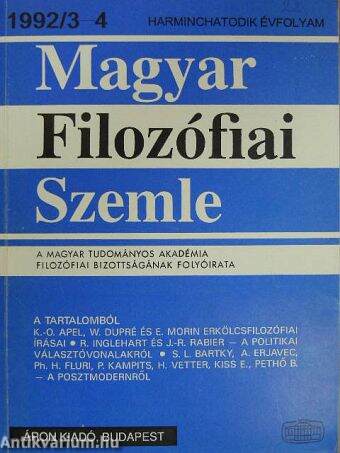 Magyar Filozófiai Szemle 1992/3-4.