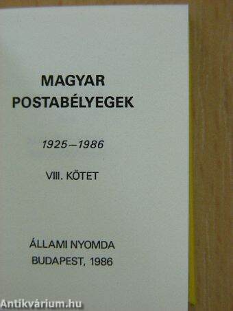 Magyar Postabélyegek VIII. (minikönyv) (számozott)