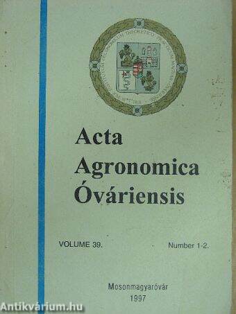 Acta Agronomica Óváriensis Volume 39. Number 1-2.