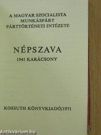 Népszava 1941 karácsony (minikönyv)