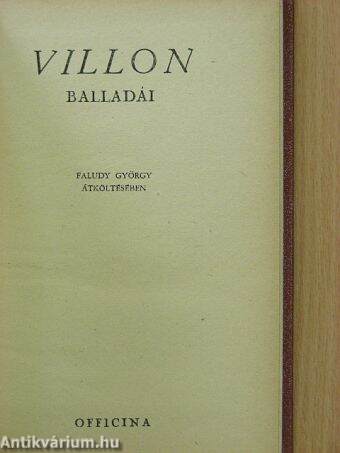 Villon balladái Faludy György átköltésében