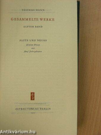 Thomas Mann Gesammelte Werke in zwölf Bänden 11.