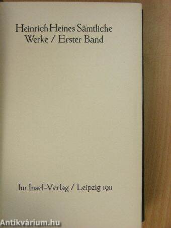 Heinrich Heines Sämtliche Werke I.