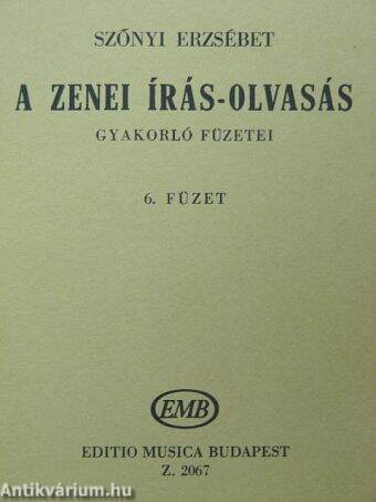 A zenei írás-olvasás gyakorló füzetei 6.