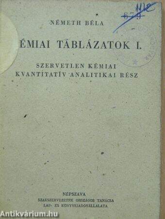 Kémiai táblázatok I.