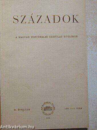 Századok 1958/1-4.