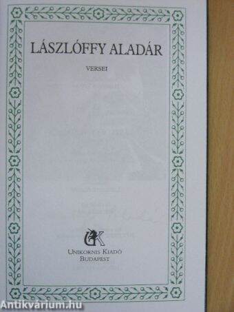 Lászlóffy Aladár versei