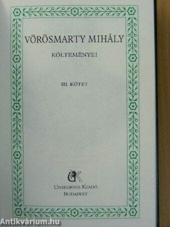 Vörösmarty Mihály költeményei III. (töredék)