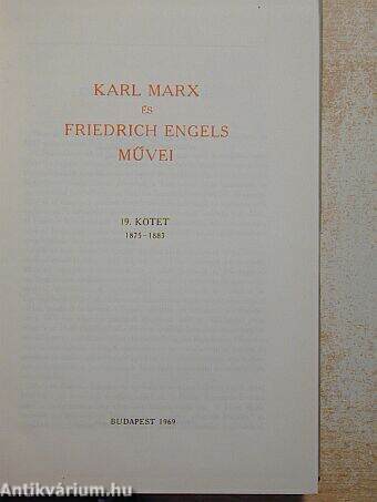 Karl Marx és Friedrich Engels művei 19.