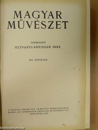 Magyar Művészet 1938/1-12.