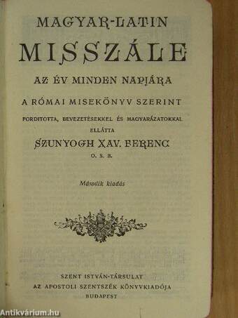 Magyar-Latin misszále