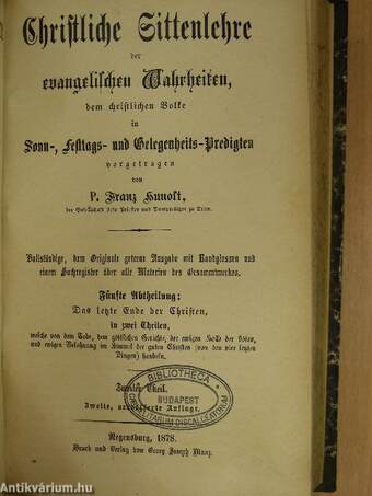 Christliche Sittenlehre der evangelischen Wahrheiten 9-10. (gótbetűs)