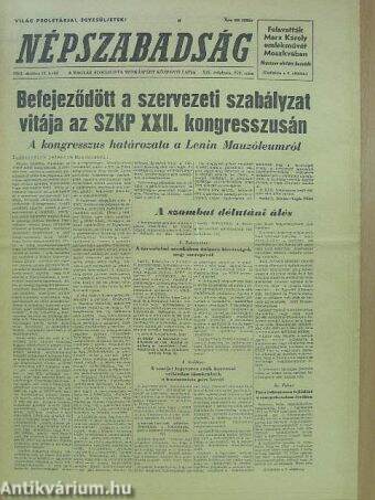 Népszabadság 1961. október 31.