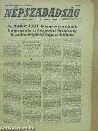 Népszabadság 1961. november 2.