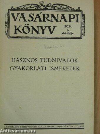 Vasárnapi Könyv 1928. (nem teljes évfolyam) I-II.