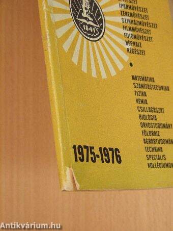 Tudományos Ismeretterjesztő Társulat Budapesti József Attila Szabadegyetem 1975-1976