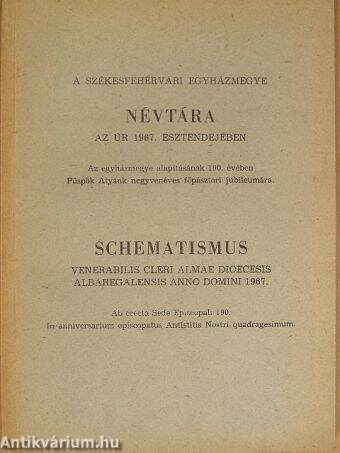 A Székesfehérvári Egyházmegye Névtára az Úr 1967. esztendejében