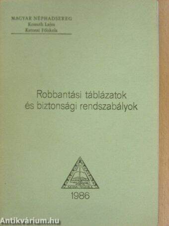 Robbantási táblázatok és biztonsági rendszabályok