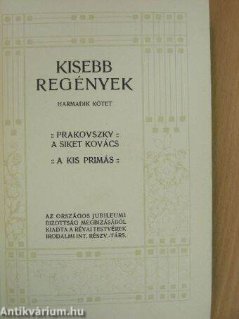 Kisebb regények III-IV.