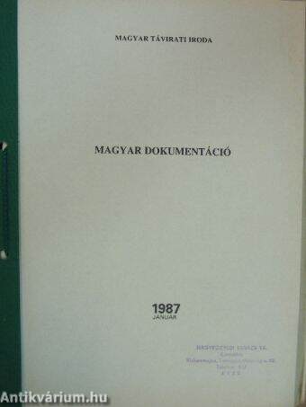 MTI magyar dokumentáció 1987. január-december