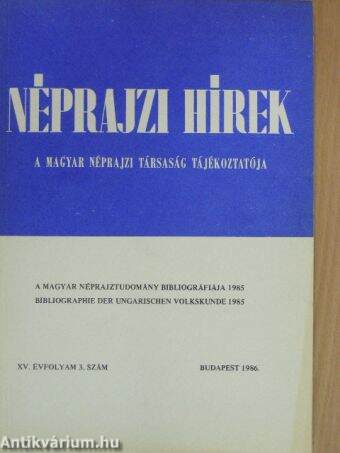Néprajzi Hírek 1986/3.