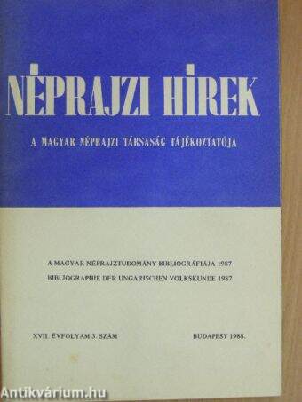 Néprajzi Hírek 1988/3.