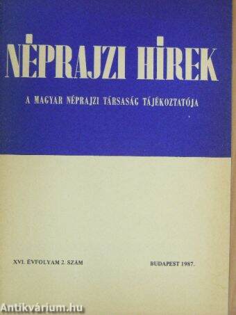 Néprajzi Hírek 1987/2.