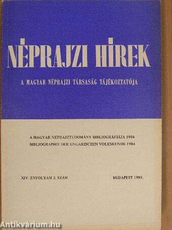 Néprajzi Hírek 1985/3.
