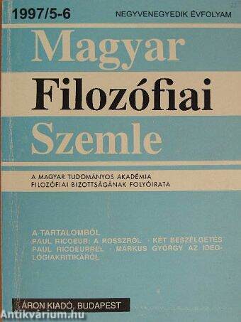 Magyar Filozófiai Szemle 1997/5-6