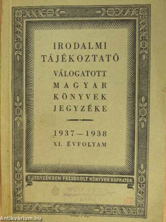 Irodalmi tájékoztató 1937-1938