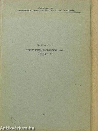 Magyar irodalomtörténetírás 1975