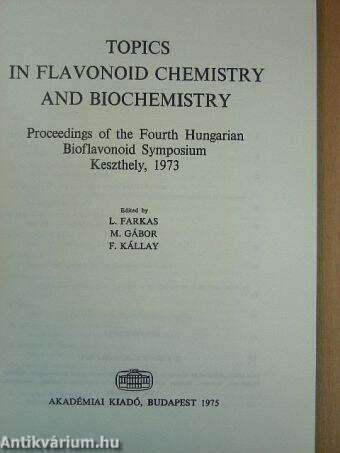 Topics in Flavonoid Chemistry and Biochemistry